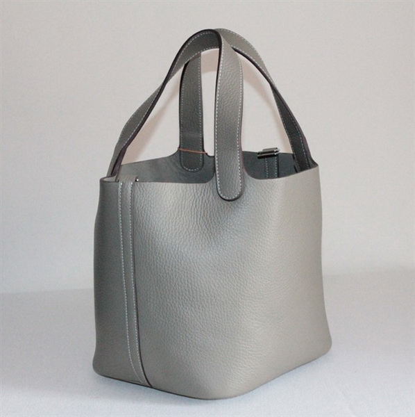 Fake & Replica Hermes Picotin Double Shoulder Bag Grey 509060